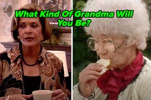 "What Kind Of Grandma Will You Be?' is written above two grandmas