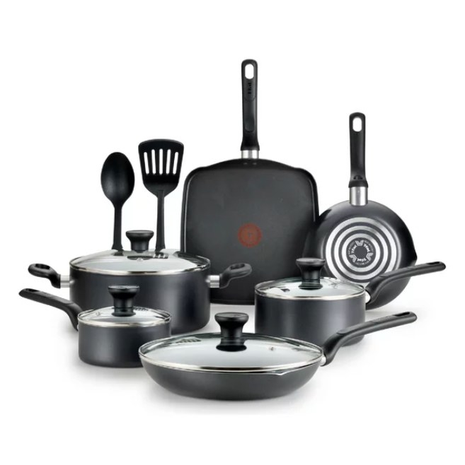 Charcoal gray cookware set
