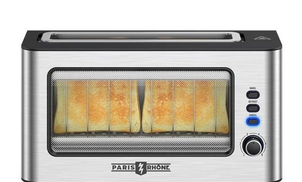 Toaster with two slices of bread inside