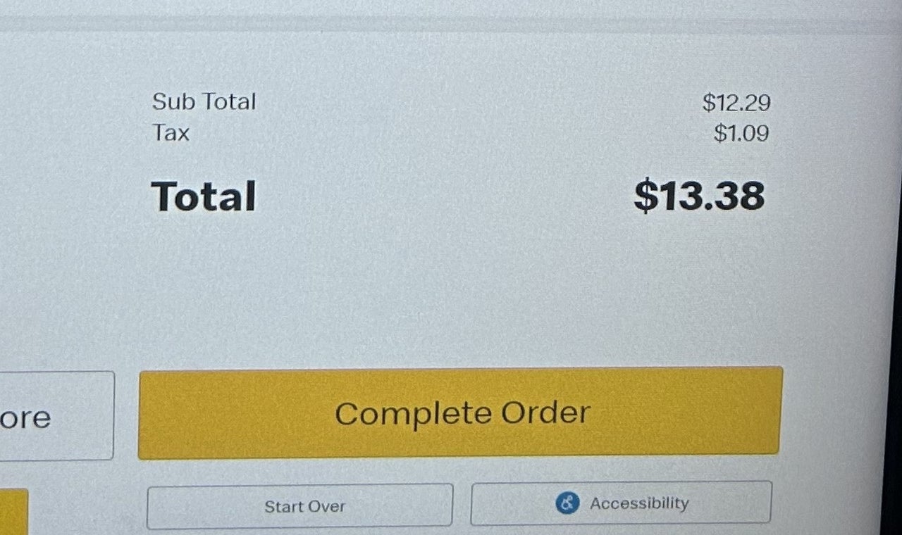 The total showing $13.38