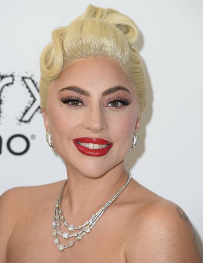 closeup of Lady Gaga smiling