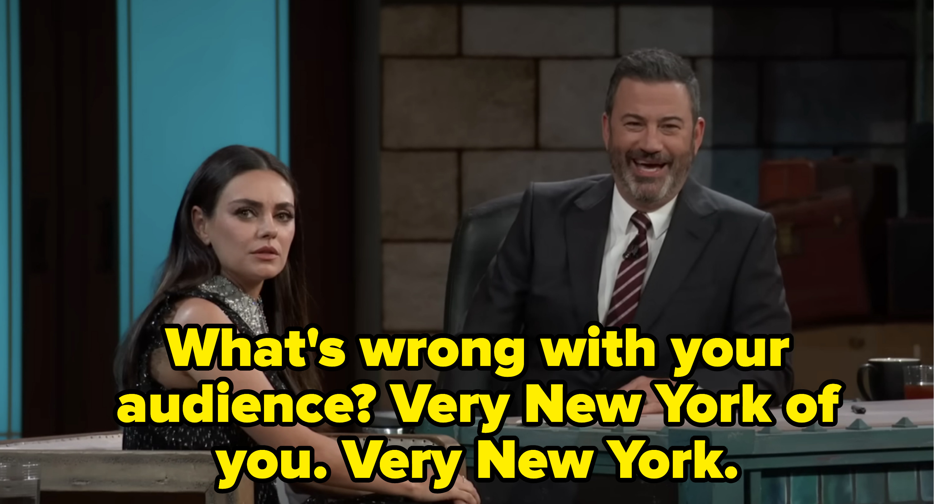 Mila asking Jimmy what&#x27;s wrong with his audience and then calls them very New York