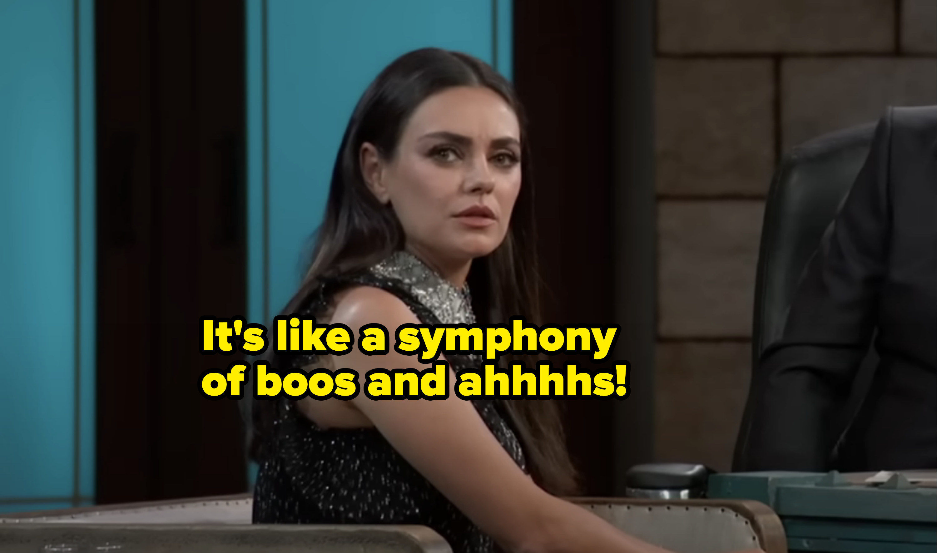 Mila saying &quot;it&#x27;s like a symphony of boos and ahhs&quot;