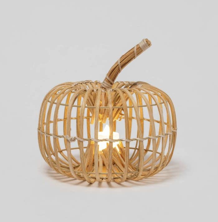 A decorative pumpkin lantern
