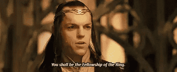 Elrond saying &quot;You shall be the Fellowship of the Ring&quot;