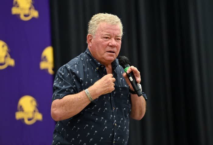 William Shatner speaking at an event