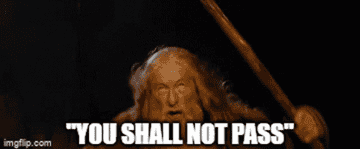 Gandalf saying &quot;You shall not pass&quot;