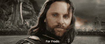 Aragorn saying &quot;For Frodo&quot; before he enters into battle