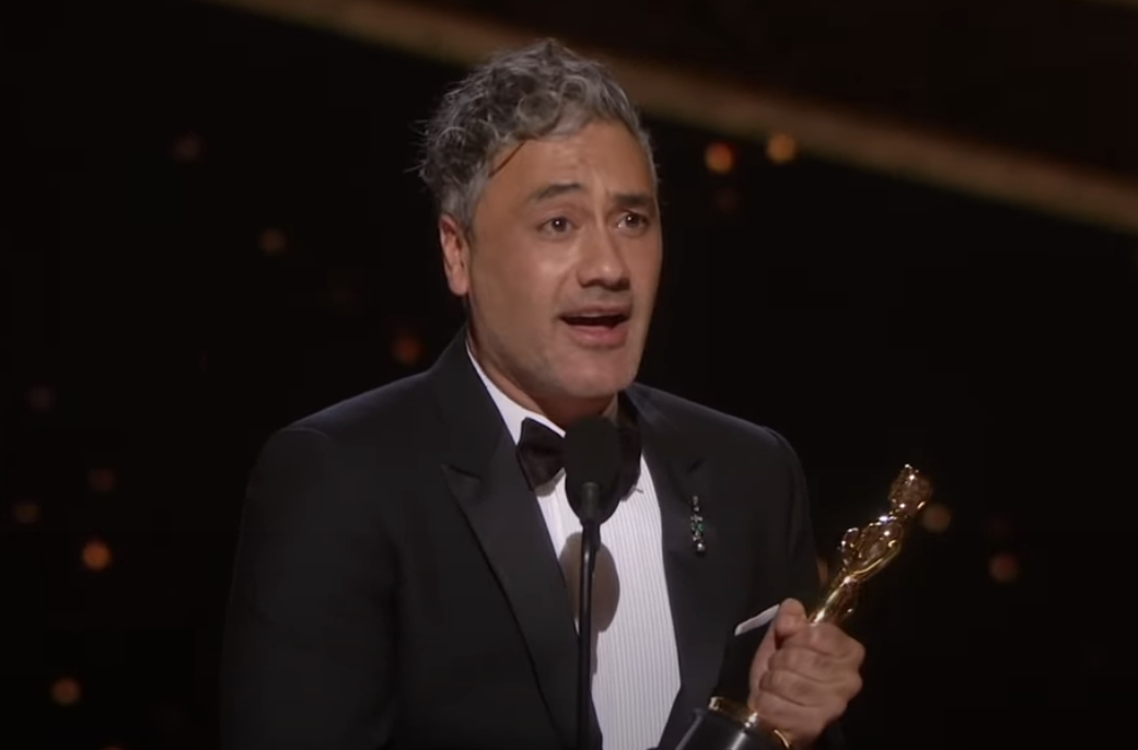 Taika giving his Oscar speech