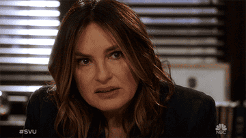 olivia benson rubbing her face exasperatedly in law and order svu