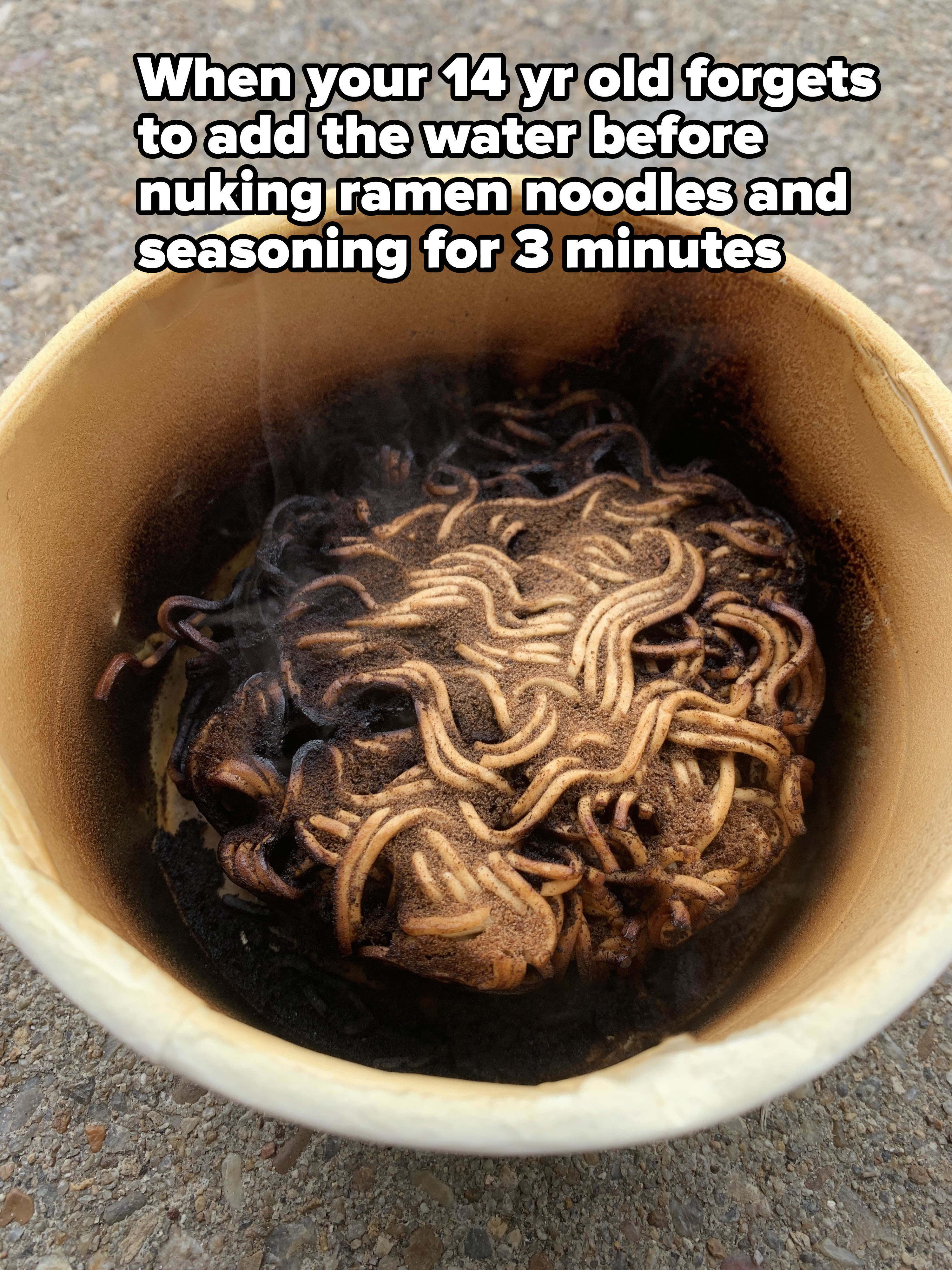 burnt noodles