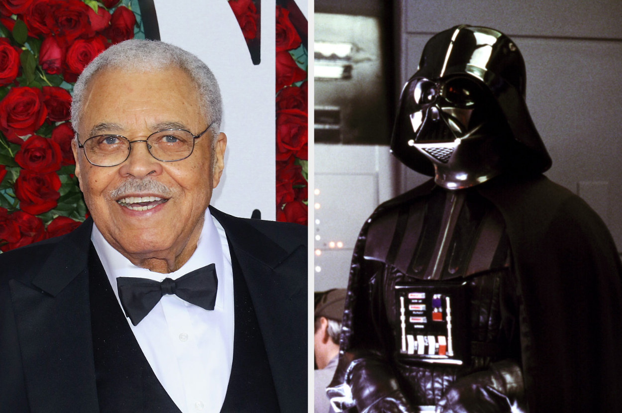 Side-by-side of James Earl Jones and Darth Vader