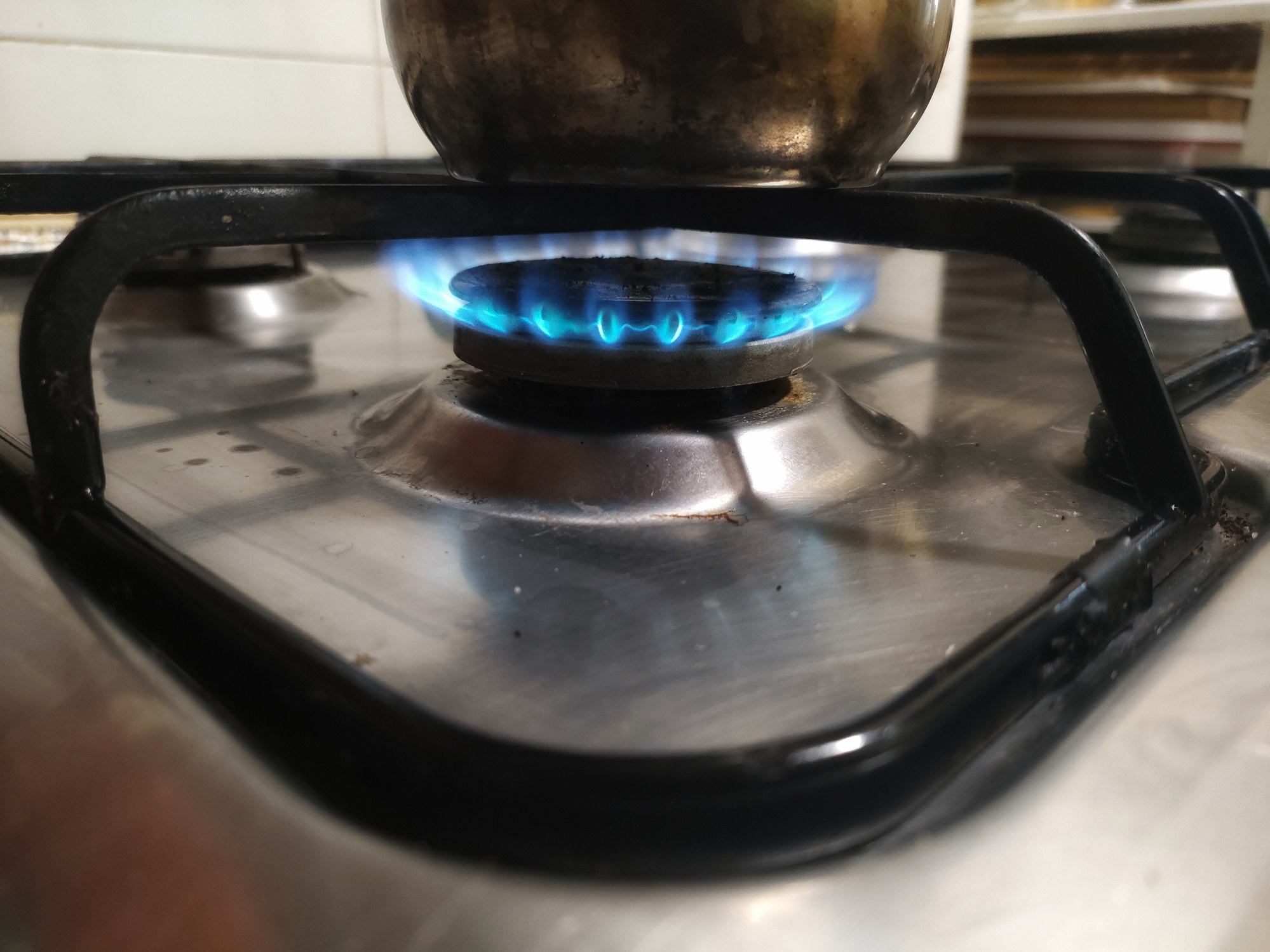 A gas burner in the kitchen