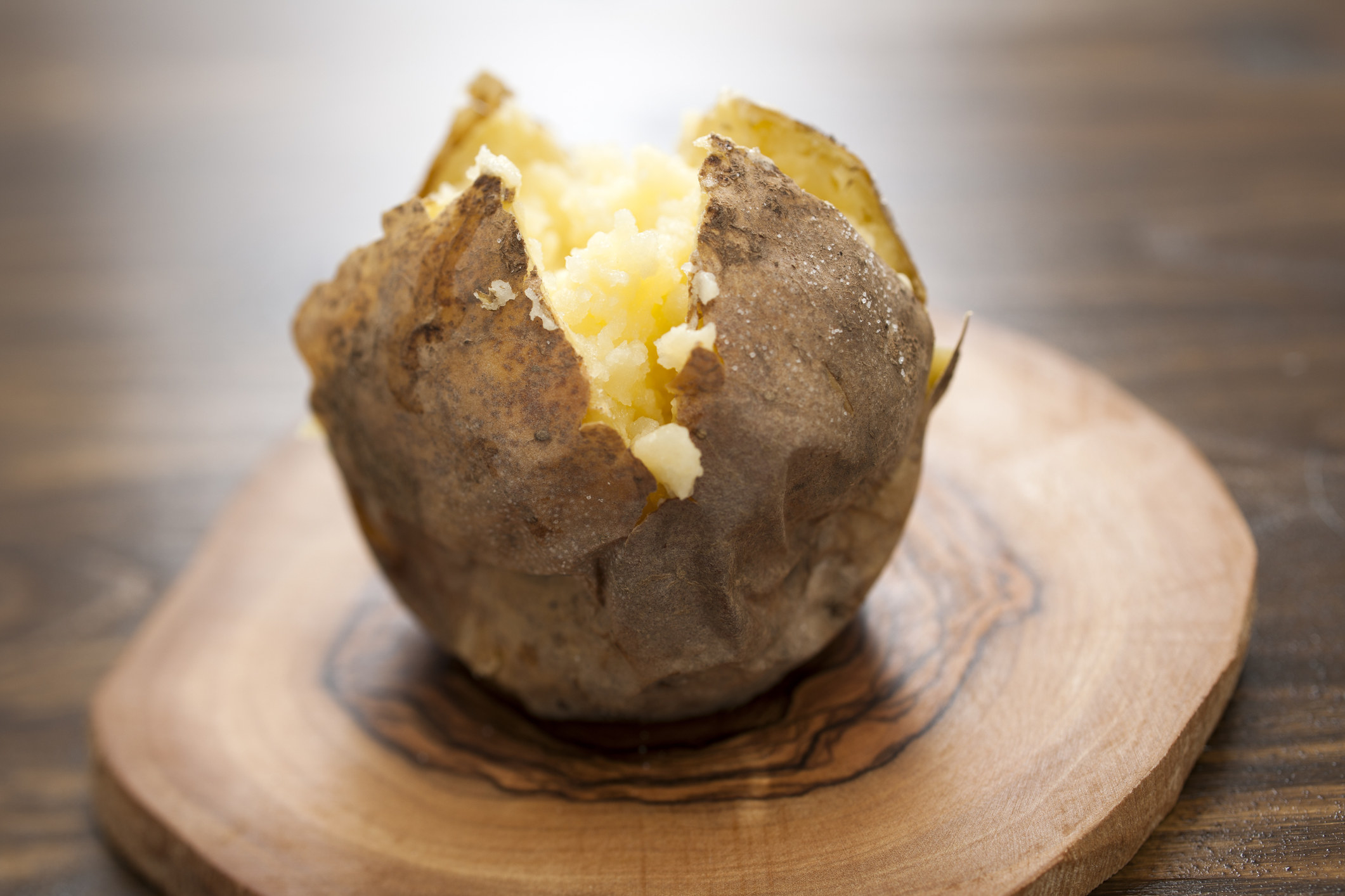 Plain hot baked potato with just butter.