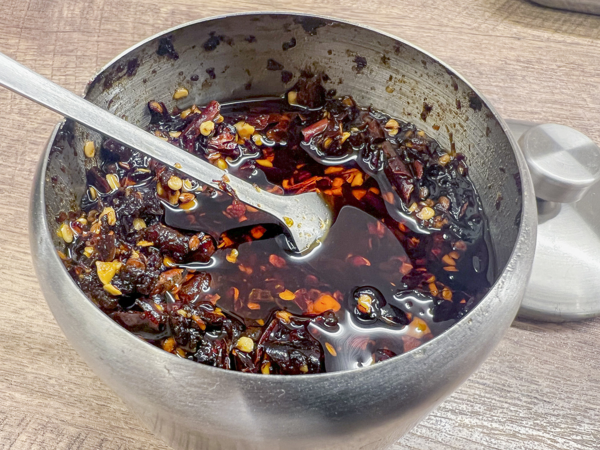 A bowl of chile oil