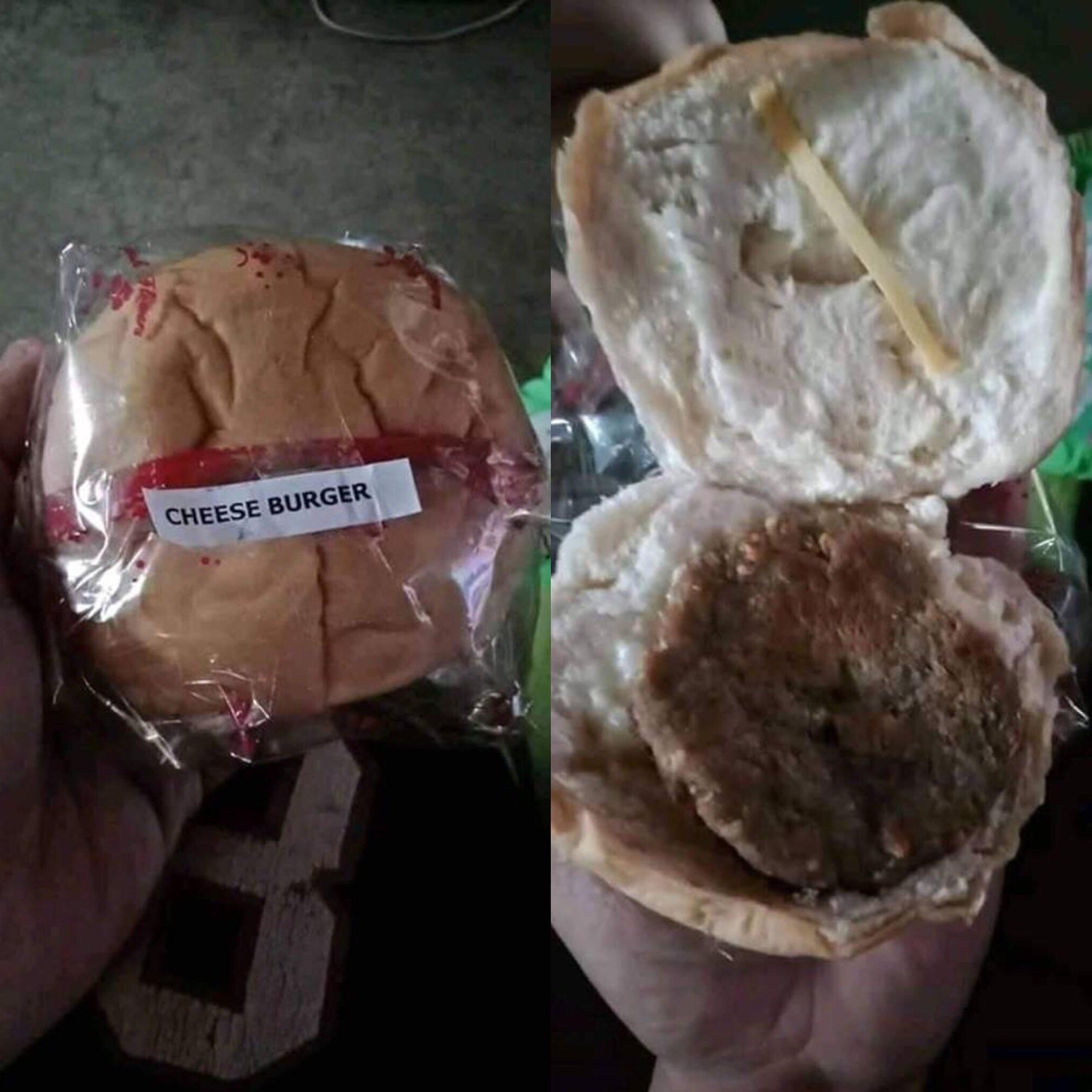 burger with one string of cheese