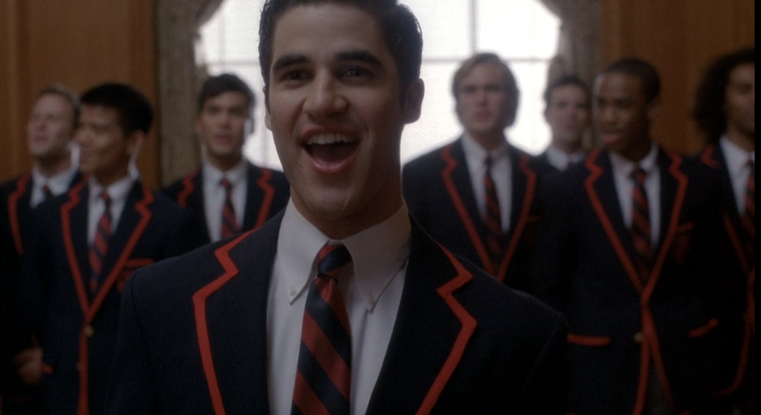 Darren sining with the rest of the Dalton Warblers