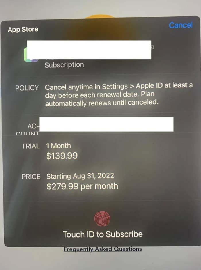 screenshot to cancel the order
