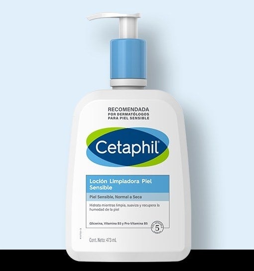 loción Cetaphil para la limpieza de pieles sensibles