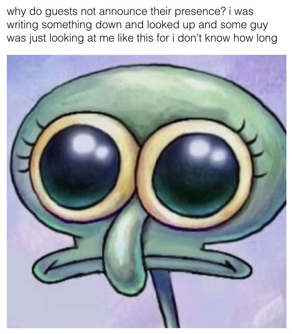 picture of squidward staring wide-eyed