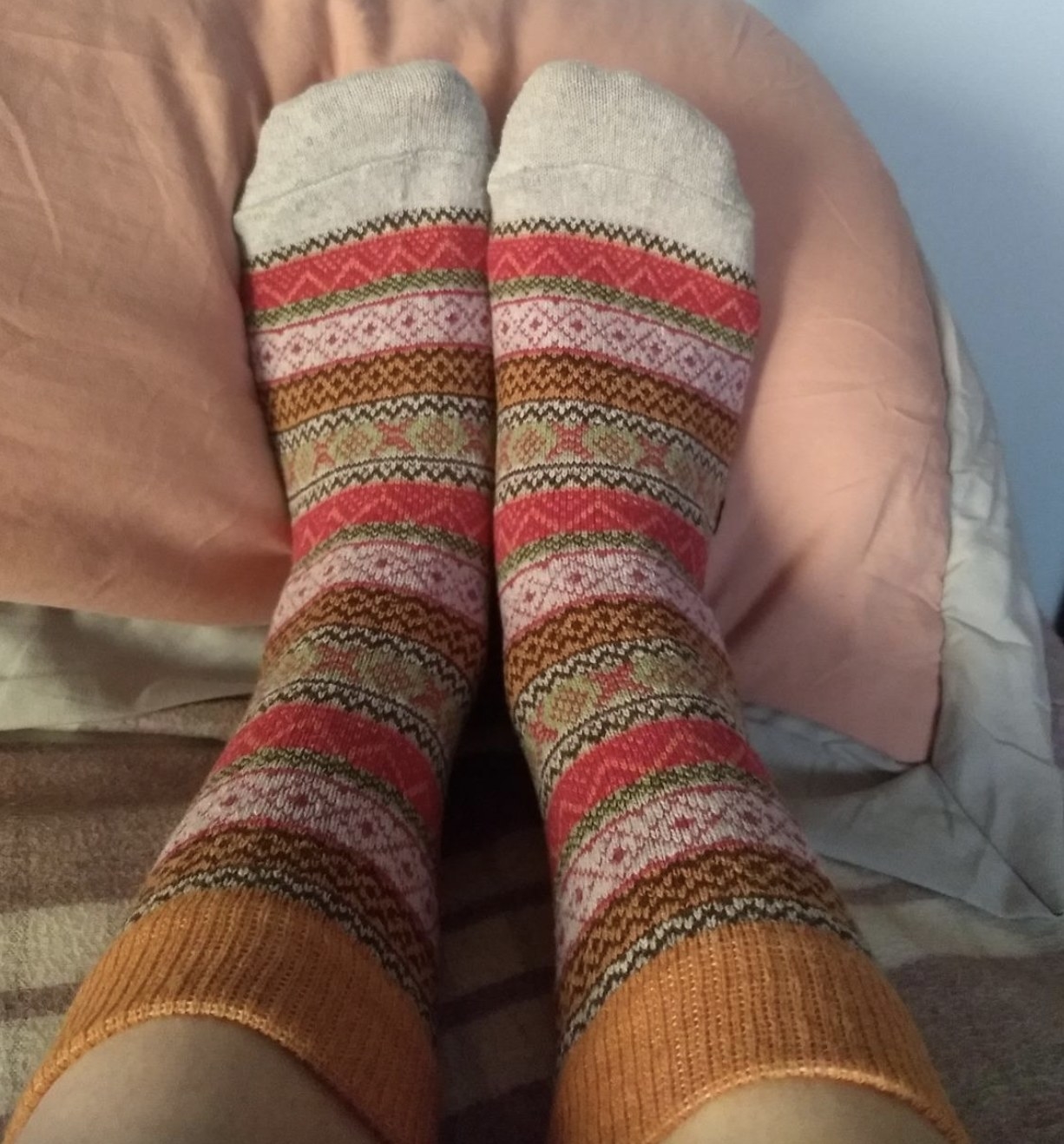 a reviewer wearing the socks