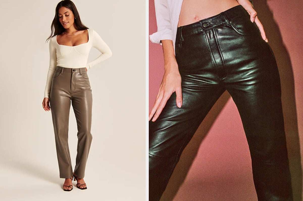 Buy Women's Beige Leather Pants, Leather Trousers With Cotton Lining, Beige  High Waist Leather Pants Online in India 