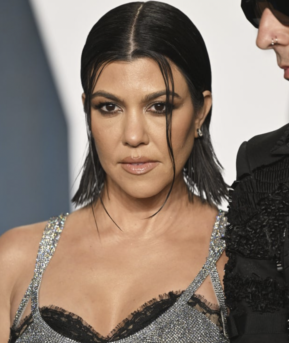Kourtney in a silver top on the red carpet