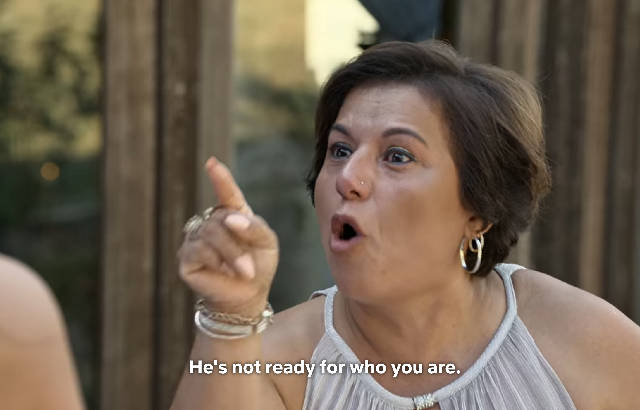 Nancy&#x27;s mother pointing with caption, &quot;He&#x27;s not ready for who you are&quot;