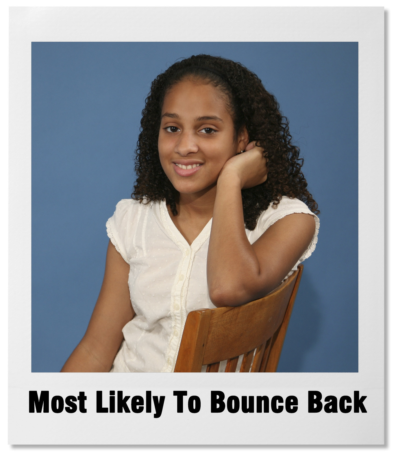 yearbook photo with text &#x27;most likely to bounce back&#x27;