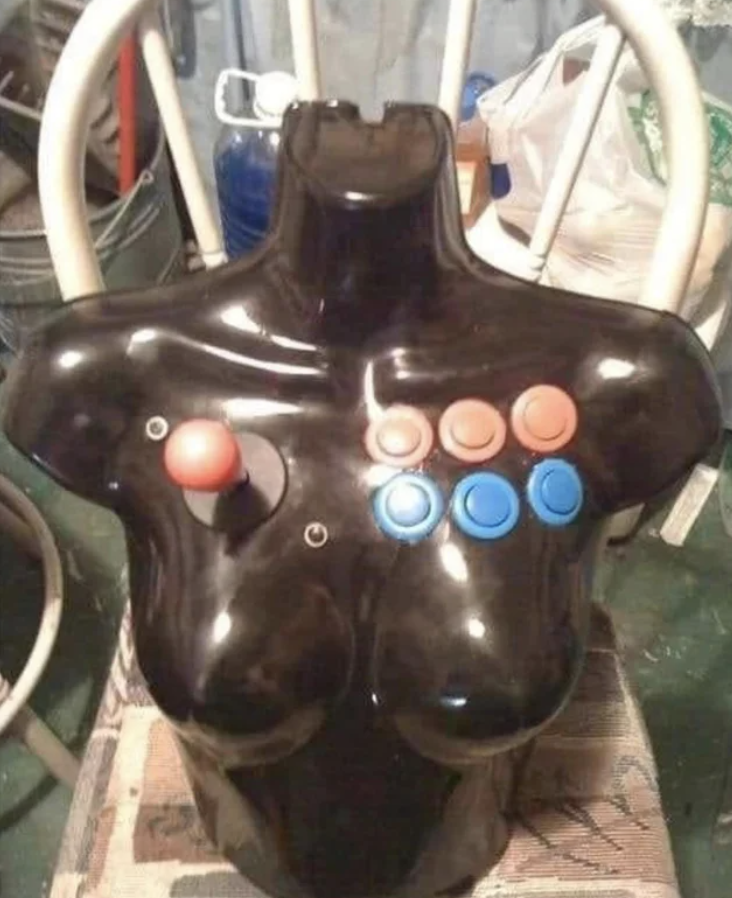 A controller on a mannequin