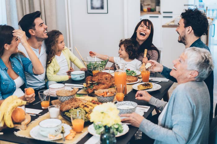 A family at Thanksgiving