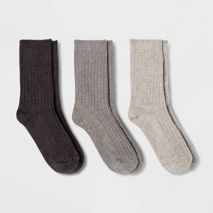 the socks in assorted gray colors