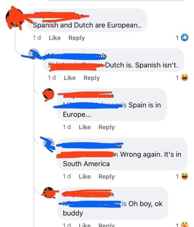 someone saying that Spain is not European because it&#x27;s in South America