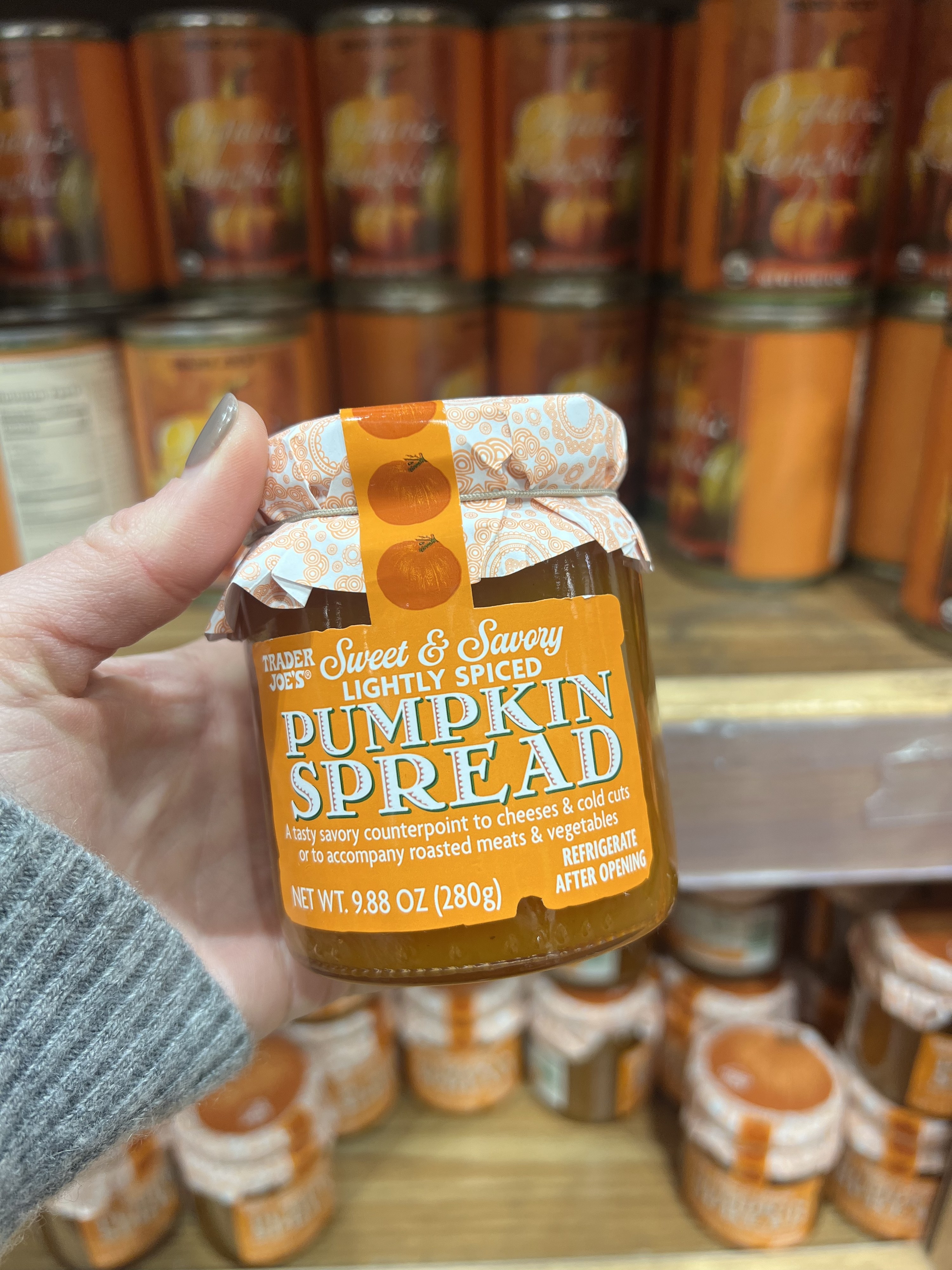 A jar of  Sweet &amp;amp; Savory Lightly Spiced Pumpkin Spread