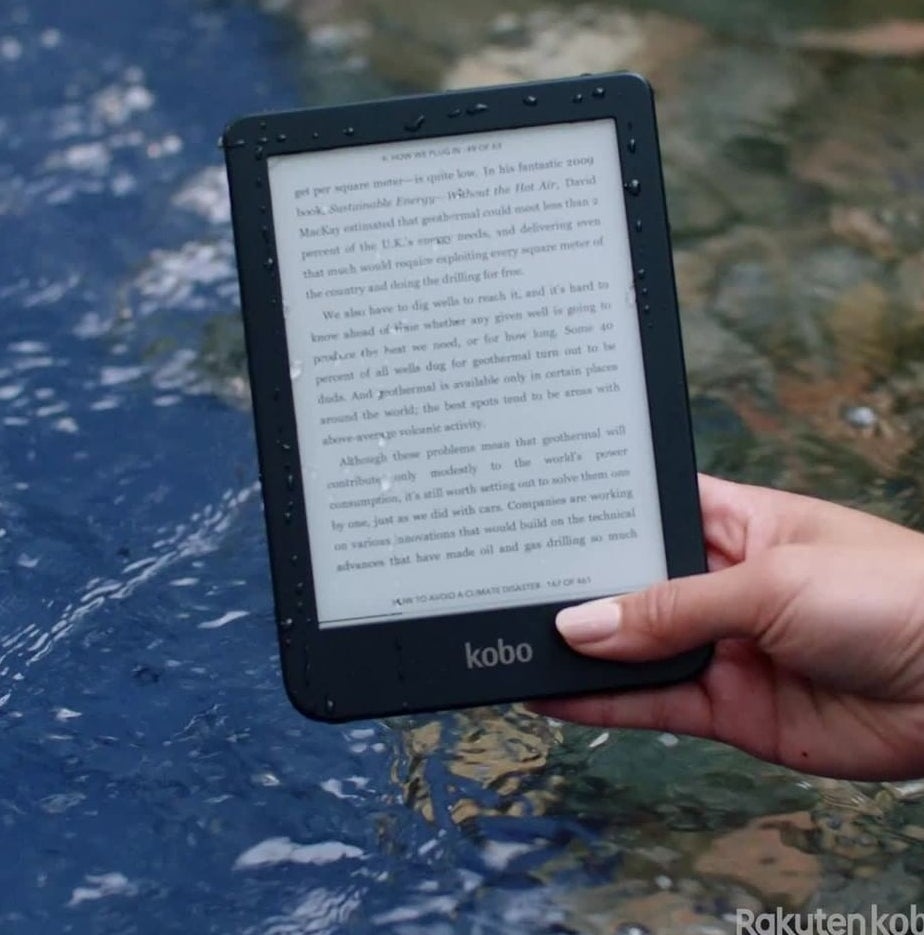 someone holding the kobo above water