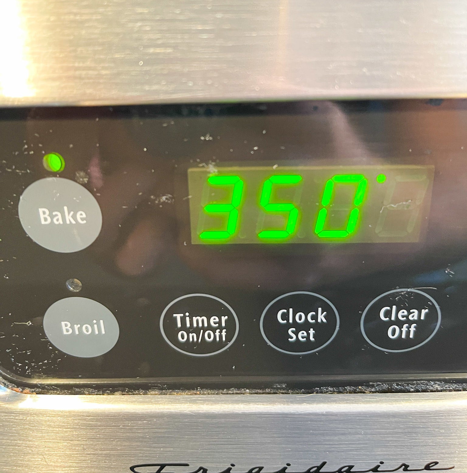 350 degrees on the oven display