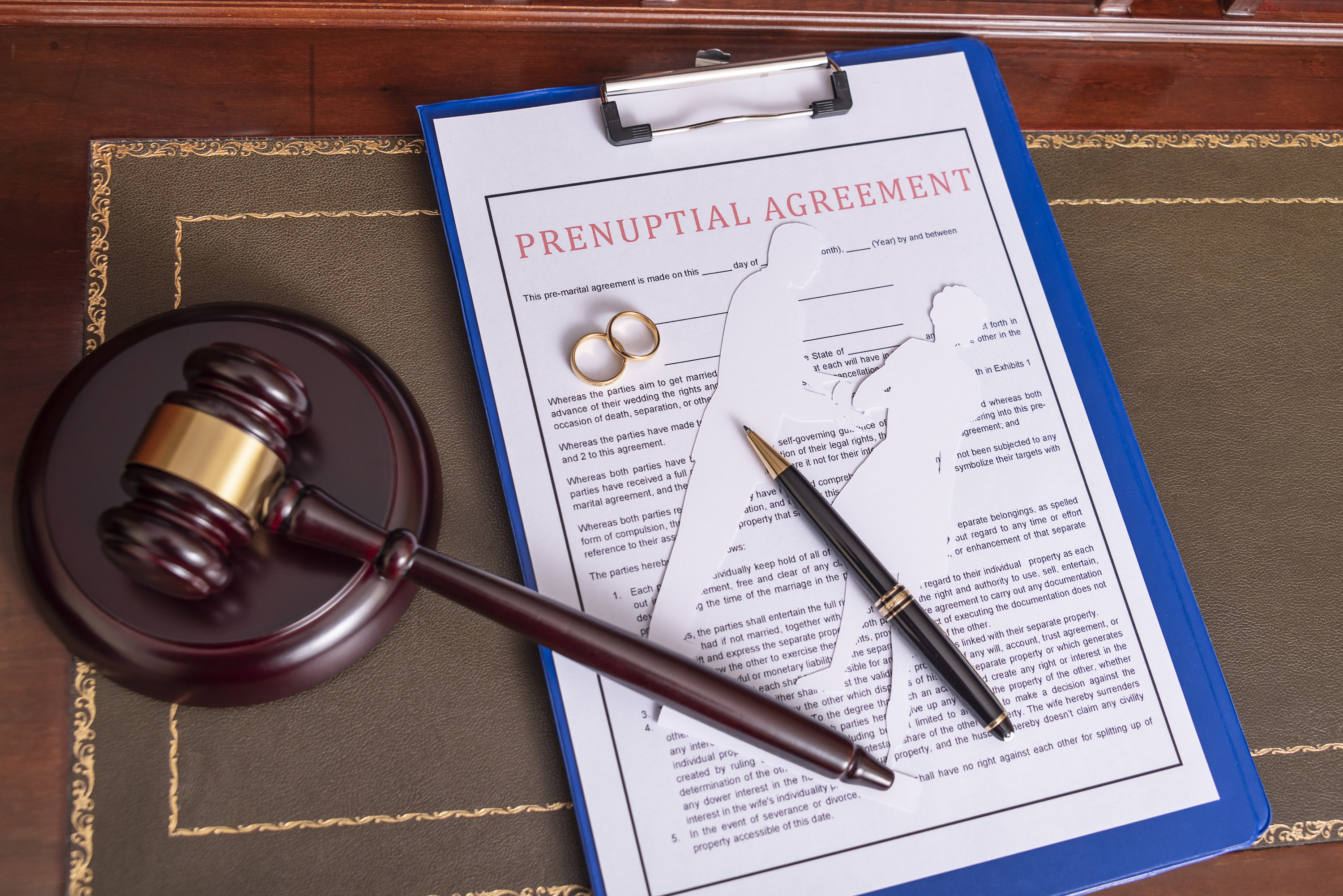 A prenuptial agreement and judge&#x27;s mallet