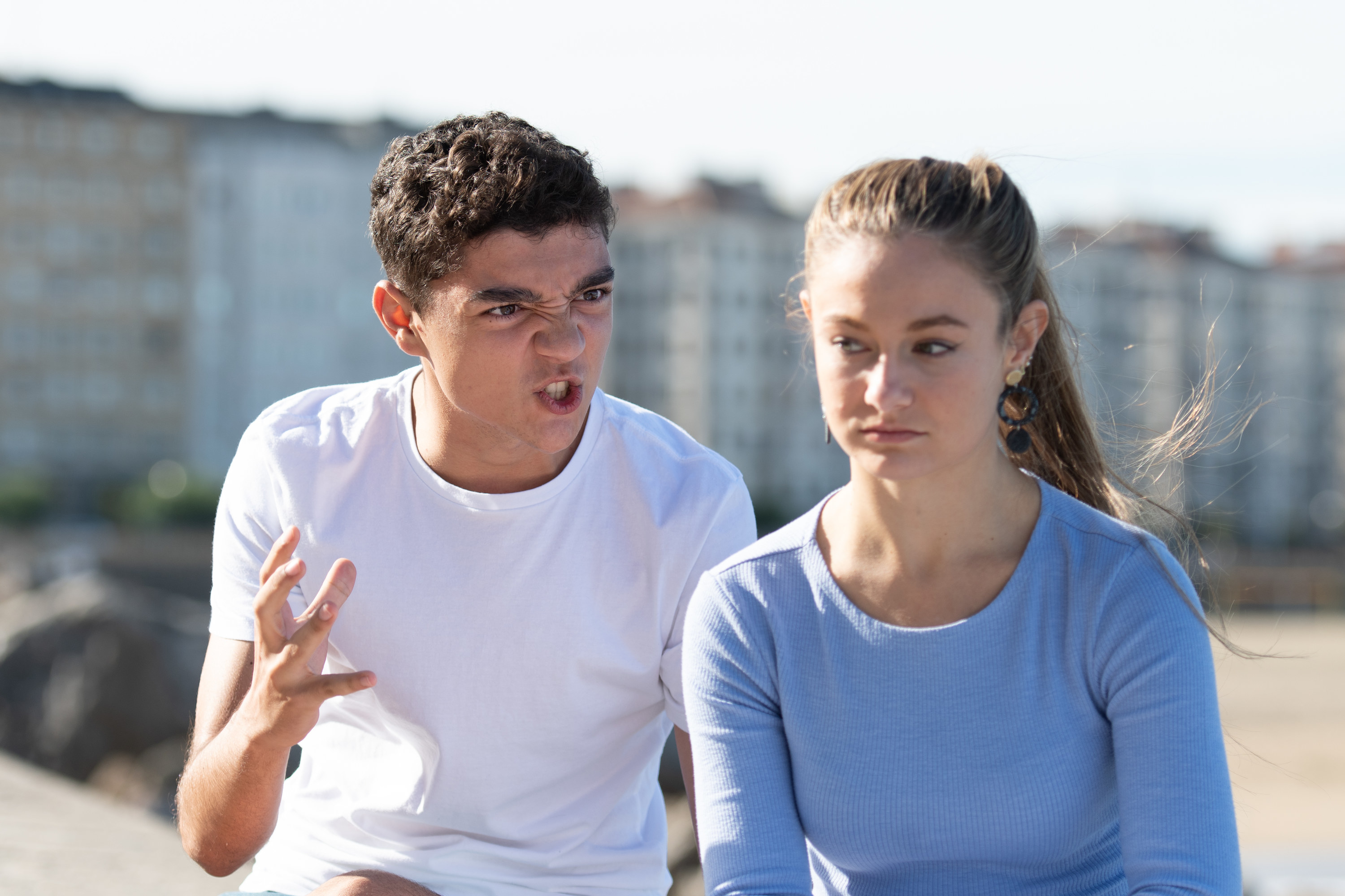 Then boyfriend. Angry teenager. Angry teenager photo.