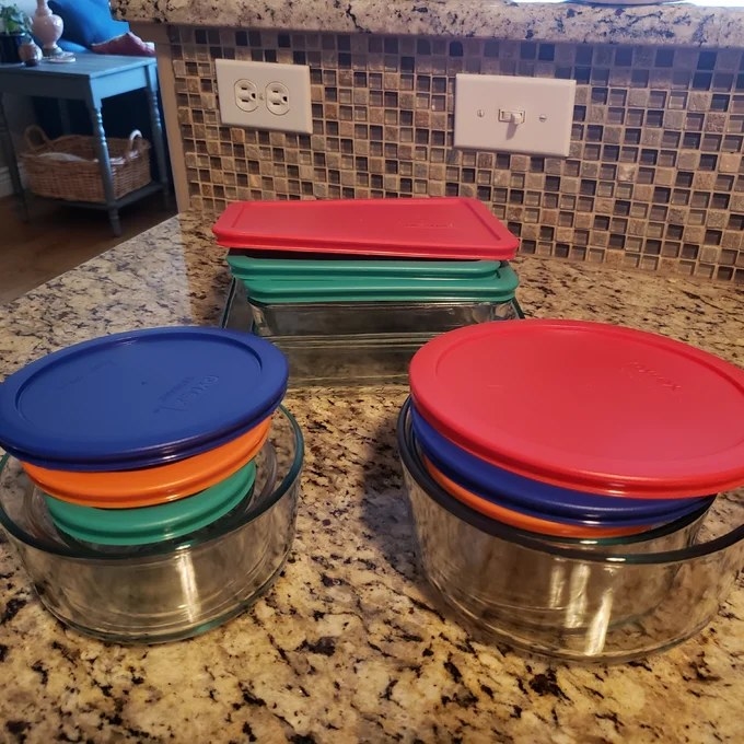 Reviewer image of containers on a kitchen counter