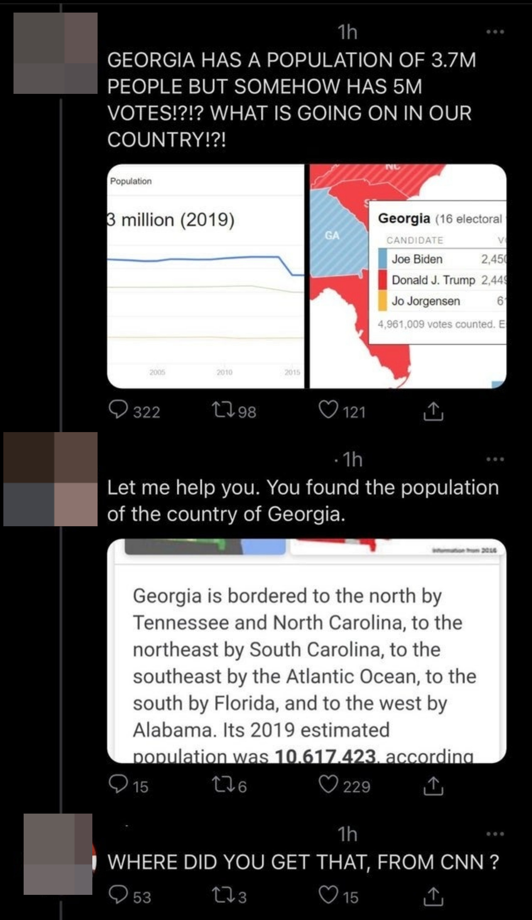 someone confusing the country of georgia to the united states state of georgia