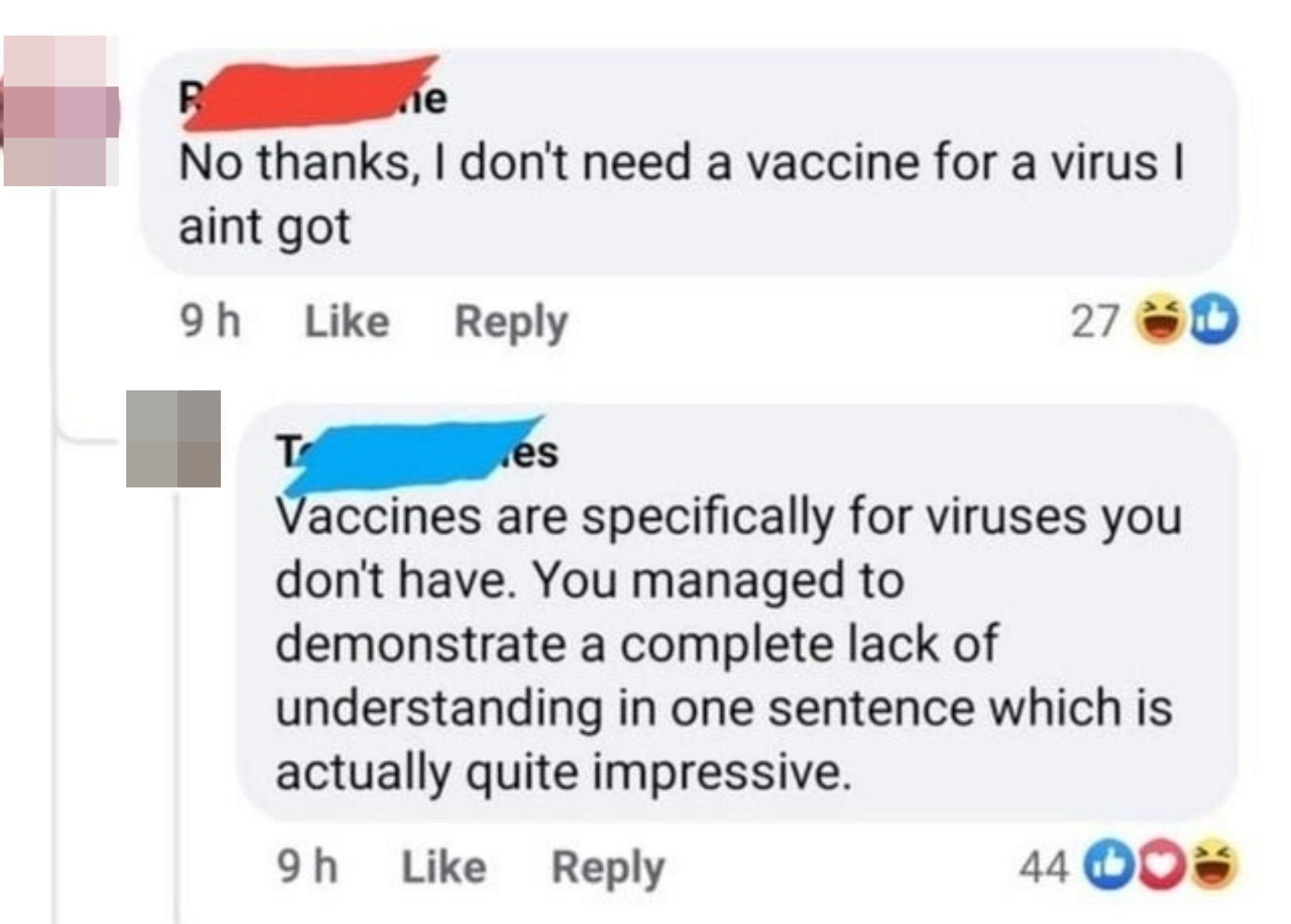 &quot;no thianks, i don&#x27;t need a vaccine for a virus i ain&#x27;t got&quot;