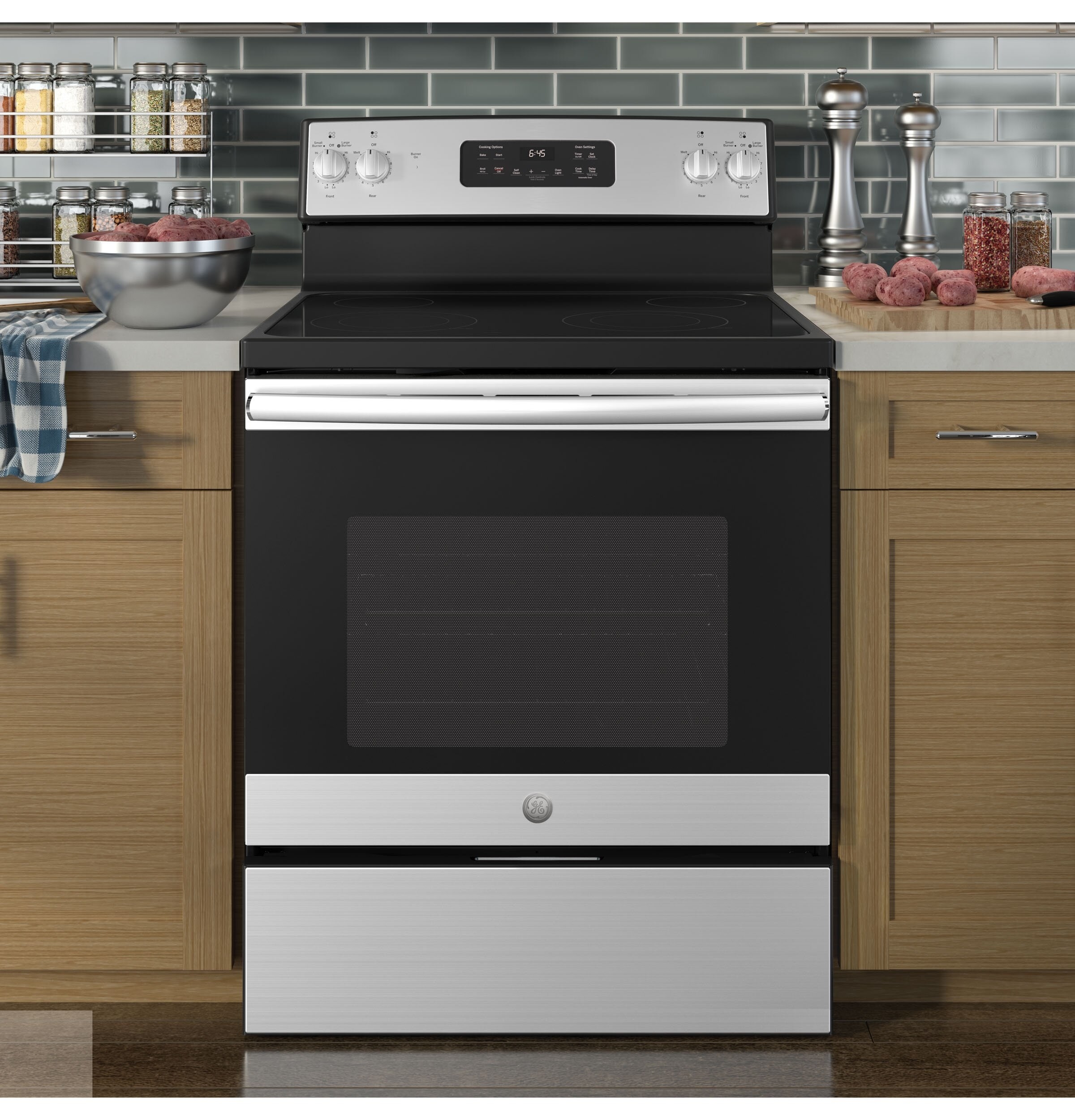 GE stainless steel freestanding range