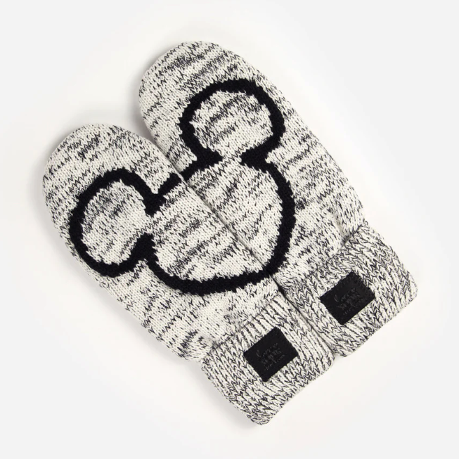 mittens that come together to form an outline of mickey mouse