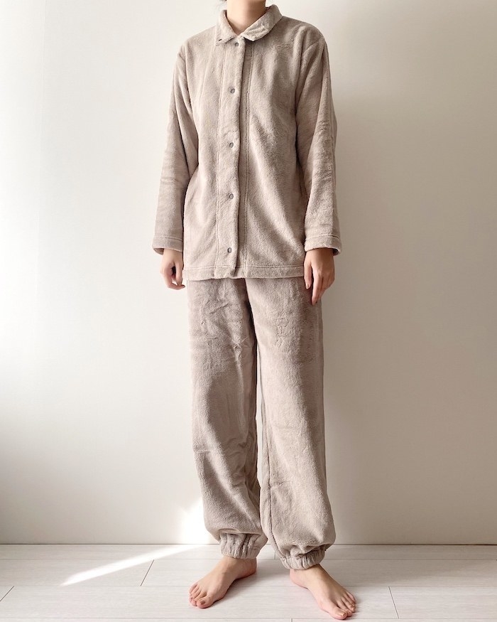 無印良品の激かわパジャマ「着る毛布 パジャマ」のコーディネート