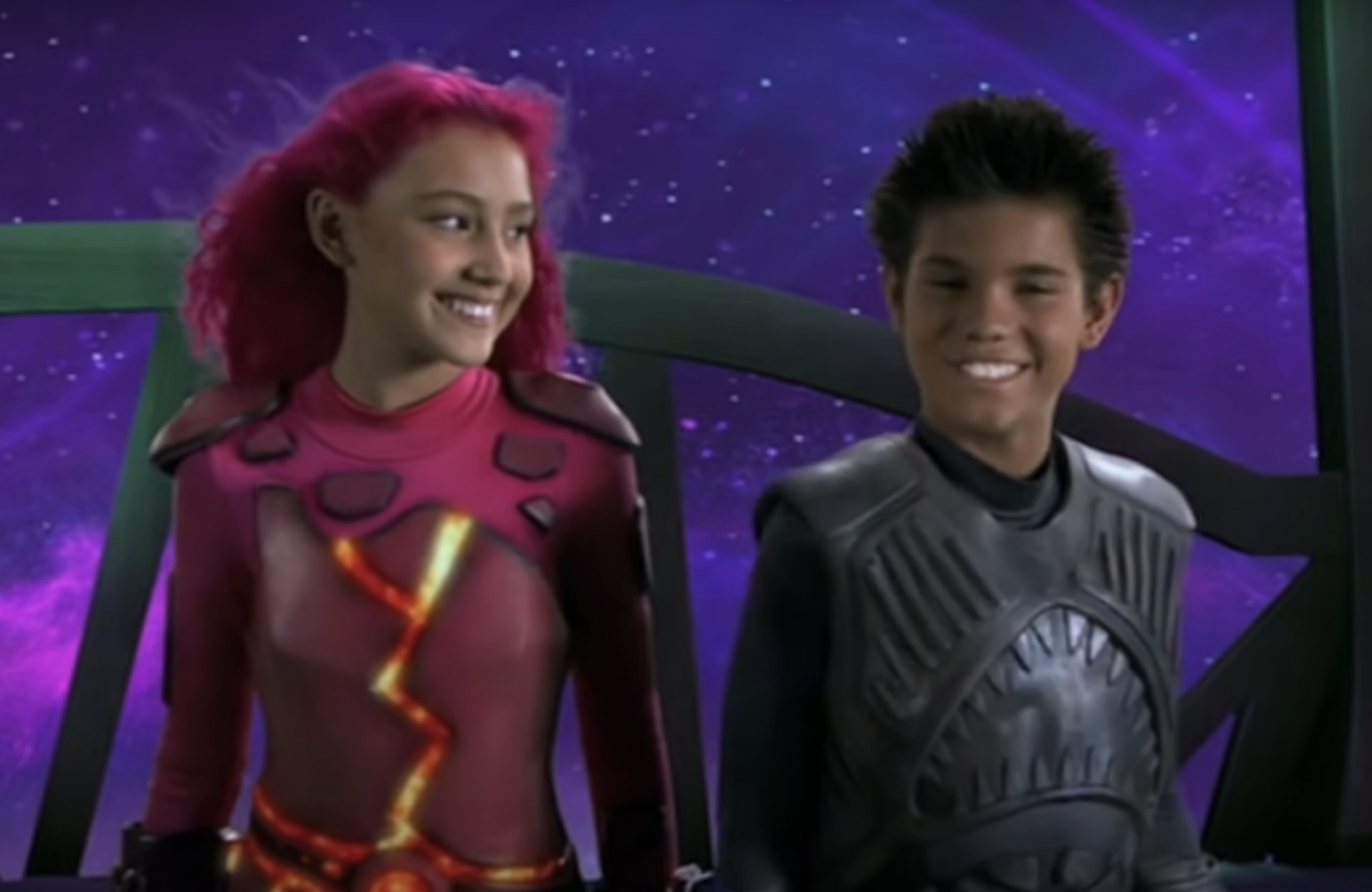 Taylor Dooley and Taylor Lautner in &quot;The Adventures of Sharkboy and Lavagirl&quot;
