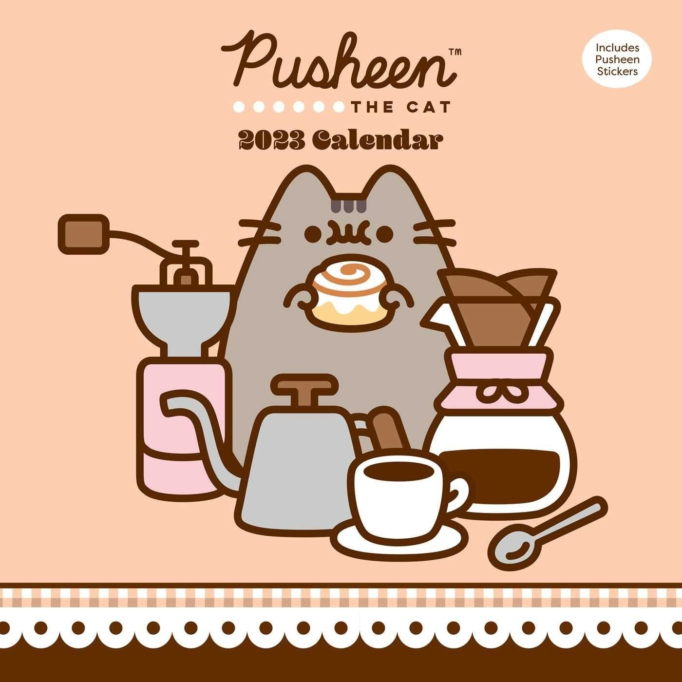 calendario de gatito Pusheen para pared de 2023