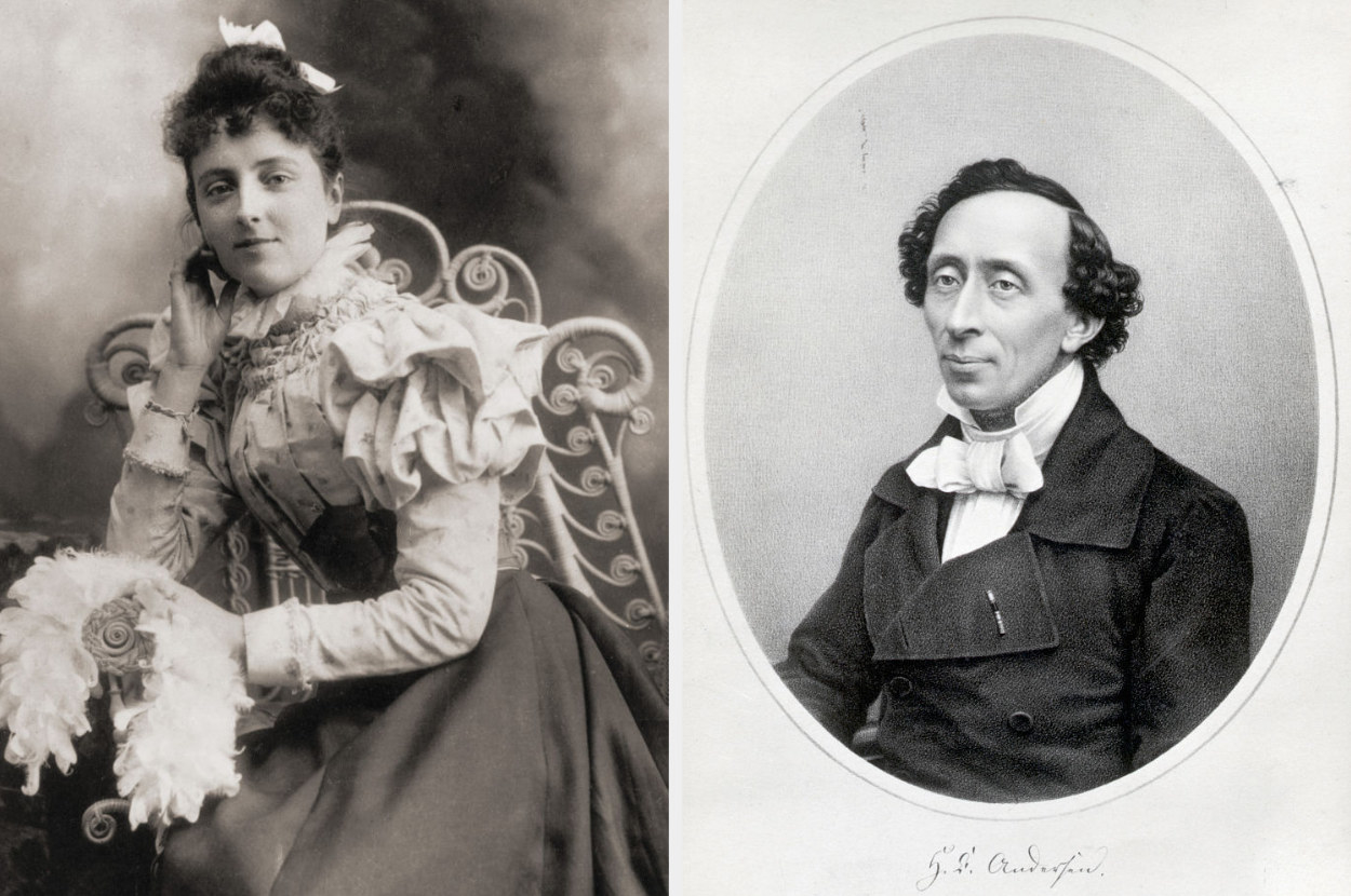 Side-by-side of Lucy Maud Montgomery and Hans Christian Andersen