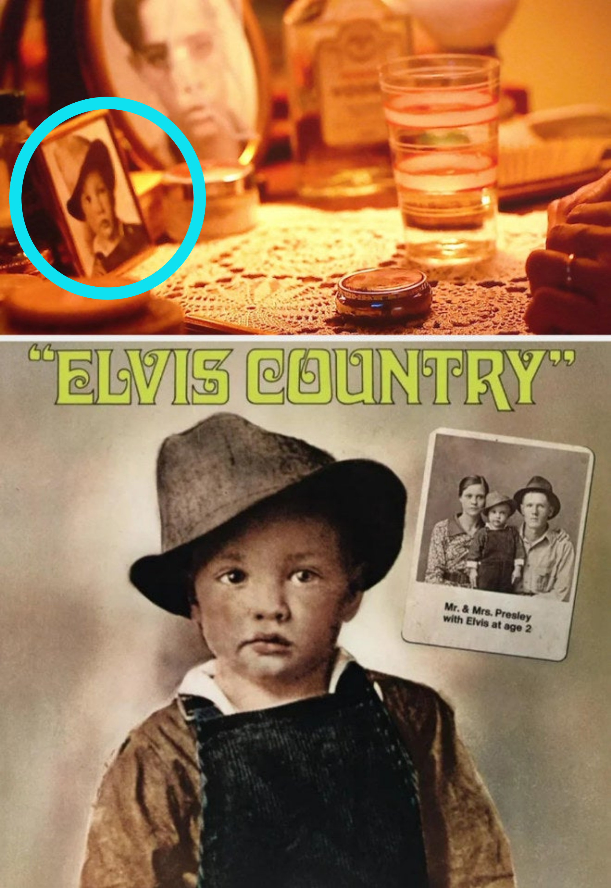 Picture of baby Elvis in &quot;Elvis&quot; vs. album cover for &quot;Elvis Country&quot;