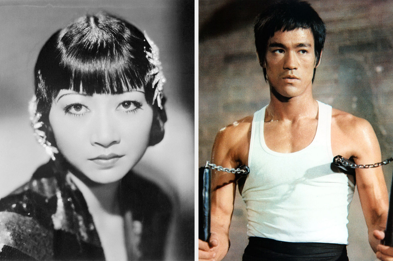 Side-by-side of Anna May Wong and Bruce Lee