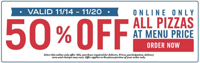 Domino's Pizza Half Off Sale This Week